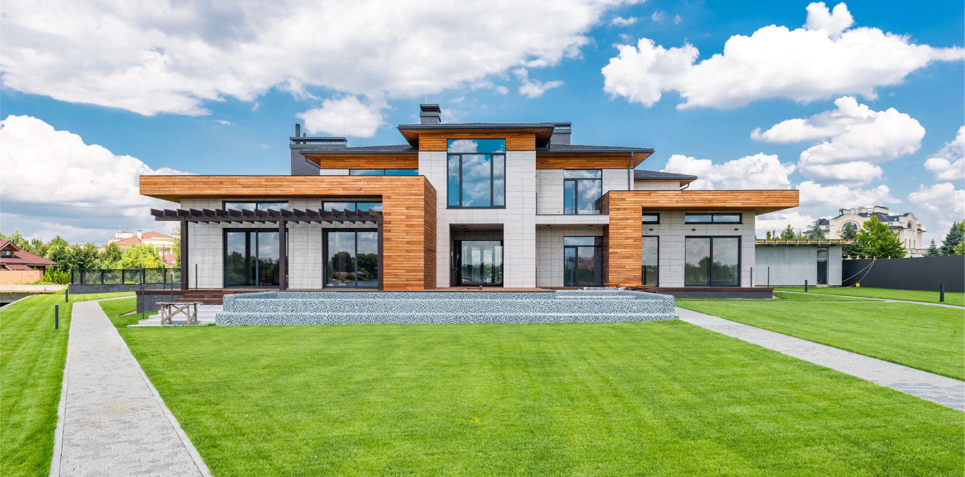 exterior of modern house during summer